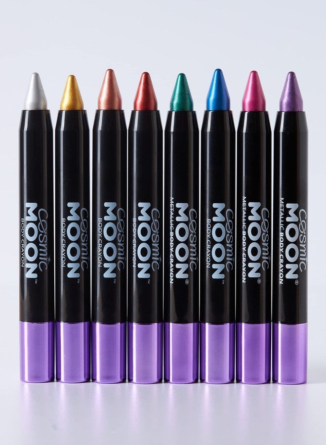Cosmic Moon - Metallic Face Paint Stick / Body Crayon makeup for the Face & Body - 0.12oz - Easily create metallic designs like a pro! - Green - Image 4