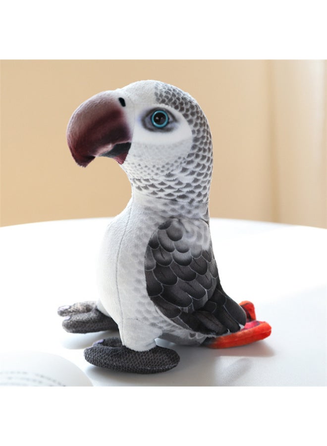 Plush Toy Simulation Parrot Doll National Geographic Xuan Feng Kong Bird Starling-Specifications:20cm About 0.1kg-Color:Grey