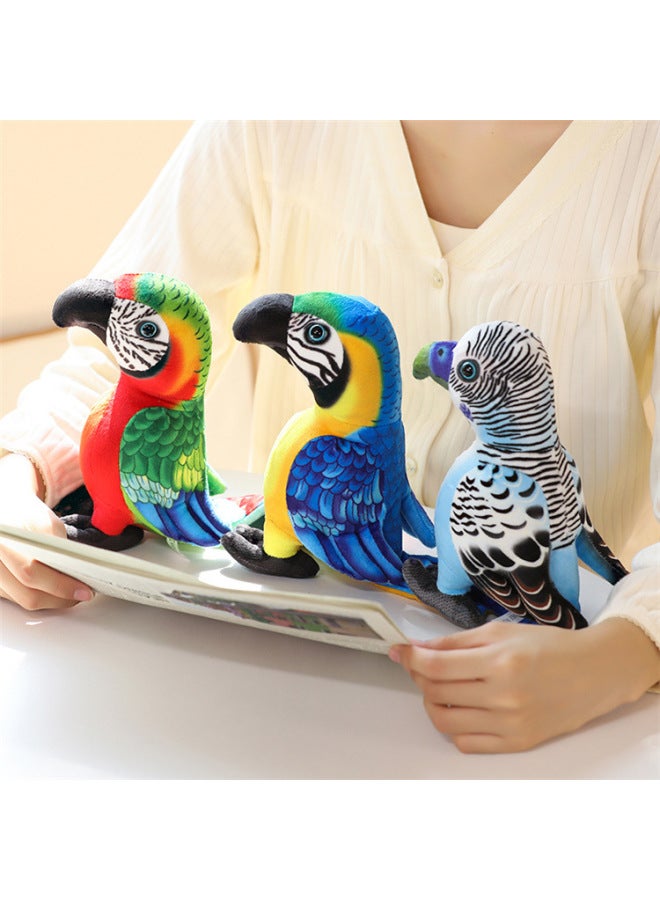 Plush Toy Simulation Parrot Doll National Geographic Xuan Feng Kong Bird Starling-Specifications:20cm About 0.1kg-Color:Grey