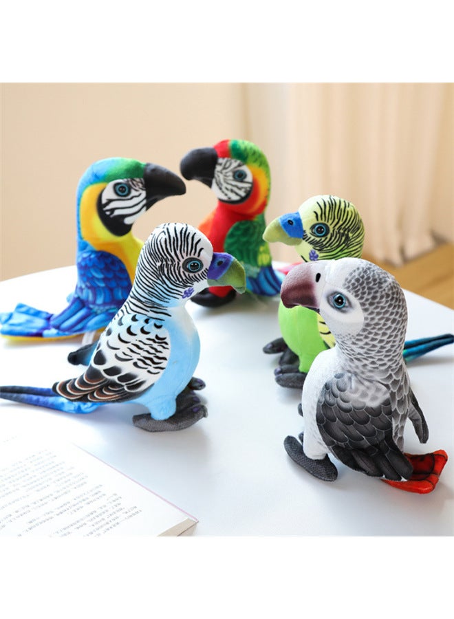 Plush Toy Simulation Parrot Doll National Geographic Xuan Feng Kong Bird Starling-Specifications:20cm About 0.1kg-Color:Grey