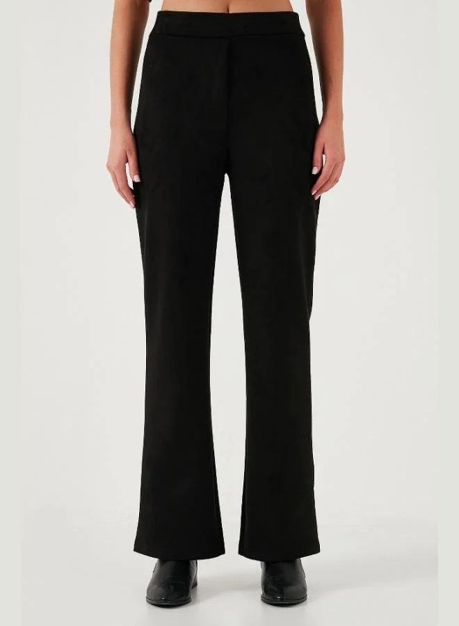 Lela Lela Scuba Suede High Waist Wide Leg Trousers Women's Pants 5865974