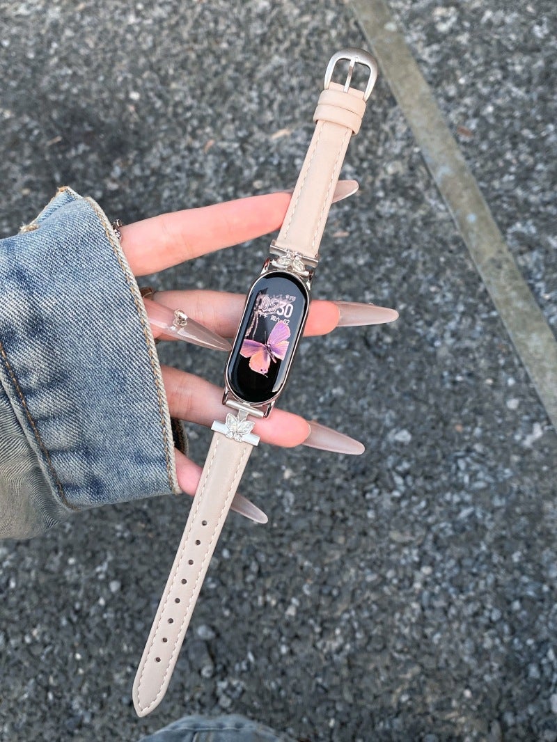 Suitable for Xiaomi 8/9/10 Pro Watch Strap Redmi 4/5 Butterfly Head Leather Xiaomi Strap - Image 1
