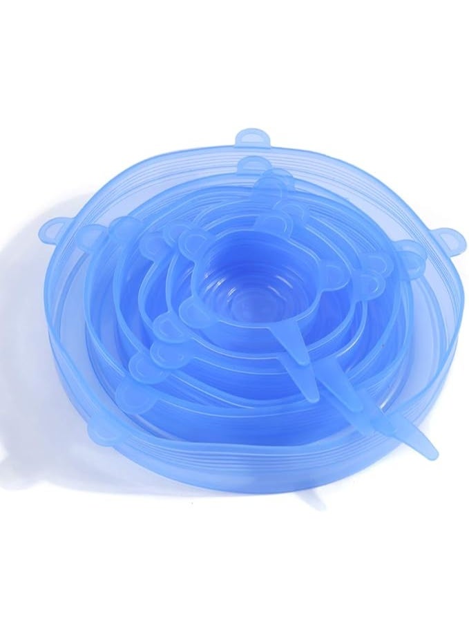 Set of 6 Stretchable Reusable Silicone Lids – For Kitchen & Food Storage - Image 1