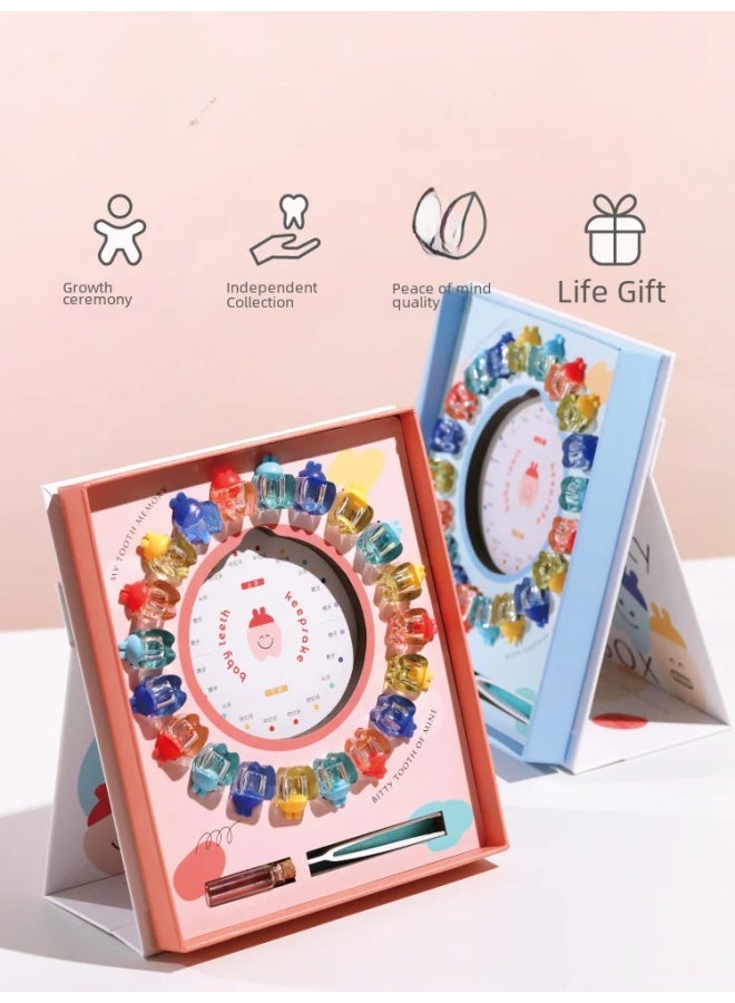 Children Baby Teeth Storage Box Memory Girl Tooth Storage Box Baby Teeth Replacement Collection Boys Tooth-Color:T7-light Mu Powder-Beech Teeth  - Image 2
