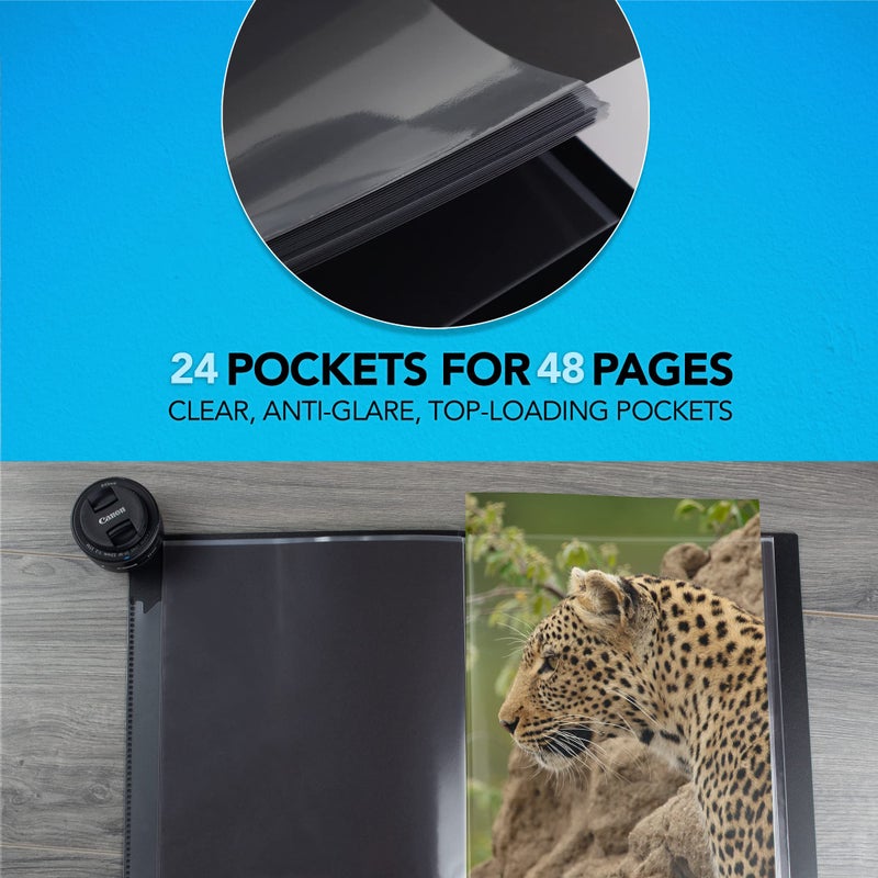 Itoya Original Art ProFolio 17x22 Black Photo Album Book with 48 Pages - Photo Album Art Portfolio Folder for Artwork - Picture Book Portfolio Binder - Presentation Binder Photo Book - Image 4