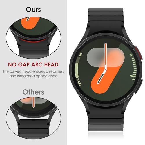 FULLIFE Compatible with Samsung Galaxy Watch 7 6 5 4 Band 40mm 44mm, Stainless Steel Metal with Magnetic Clasp No Gap Band Galaxy Watch 5 Pro/Classic 6/Classic 4/FE for Men 47mm 46mm 45mm, Black - Image 4