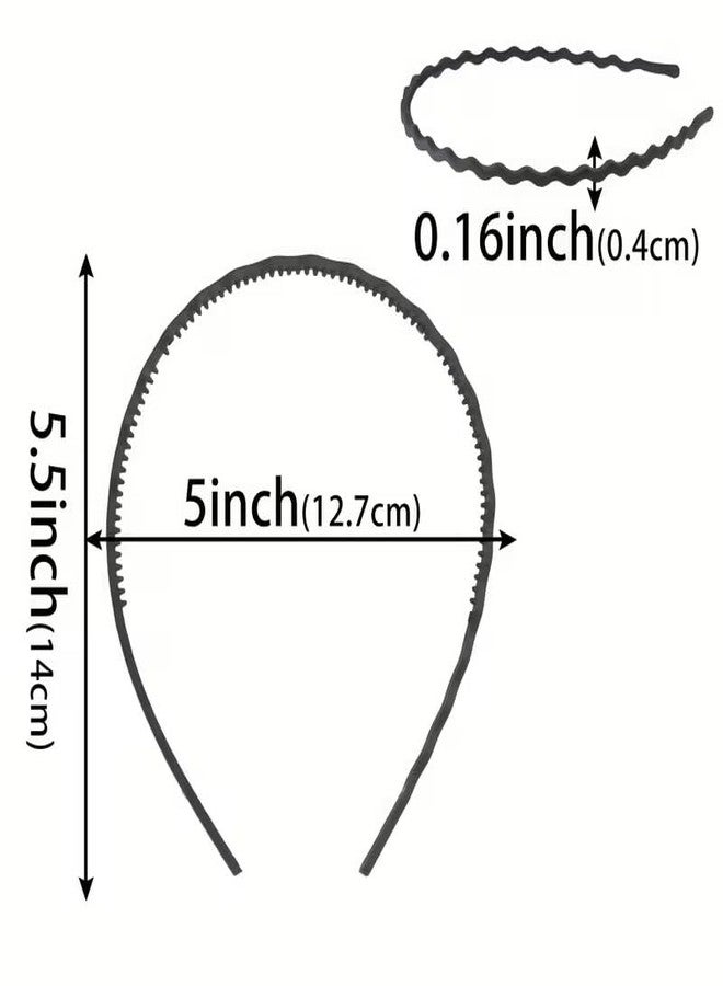 EPARTY مجموعة ربطات شعر إي بارتي مكونة من 12 قطعة للرجال والنساء (6 ربطات متعرجة + 6 ربطات سادة) | حلقات شعر بلاستيكية سوداء مانعة للانزلاق | ربطات شعر مموجة على شكل أسنان القرش وربطات رفيعة مناسبة للرياضة، والنادي الرياضي، وغسل الوجه، والاستخدام اليومي - Image 3