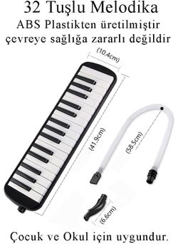 Artlantis Melodica 32 Keys Black Cloth Bag 1 Piece 32K Melodica with Hose and Carrying Handle School Student  - Image 5
