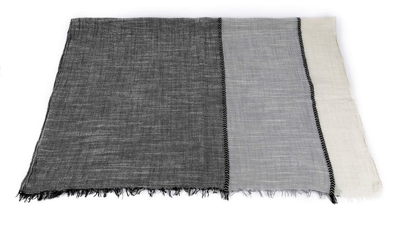 GERINLY Color Block Autumn Scarf for Men Long Neck Wraps Shawl Urbanstyle Scarf Gift for Men (Black Gray Beige) - Image 5