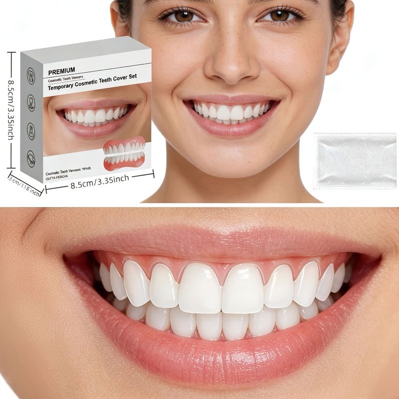 Set Of 1 Box Natural Upper Lower Veneers For No Teeth Comfortable Easy Install Remove - Image 4