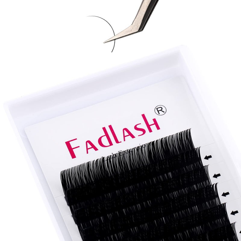 فادلاش تمديدات الرموش 020 ماتي أسود كلاسيكي حرير عالي الجودة 020D 12مم