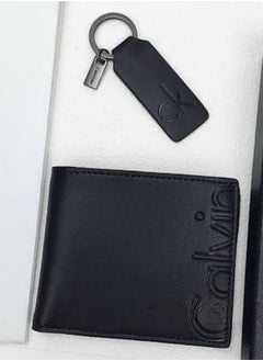 CALVIN KLEIN JEANS PLUS Calvin Klein Black Leather Wallet-Keychain Set For Men  - Image 4