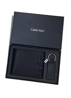 CALVIN KLEIN JEANS PLUS Calvin Klein Black Leather Wallet-Keychain Set For Men  - Image 1