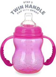 Nuby Nuby 3 Stage Tritan Wide Neck Grow with Me No-Spill Bottle to Cup  - Image 4
