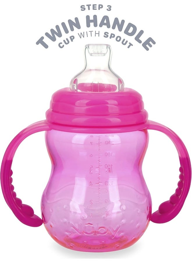 Nuby Nuby 3 Stage Tritan Wide Neck Grow with Me No-Spill Bottle to Cup  - Image 4