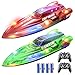 DEERC 2 Pack 13 inch Remote Control Boat for Kids 4 Batteries 24Ghz RC Racing Boat with LED Lights for Pools and Lakes Summer Water Toy Gift for Boys 812 - Image 3