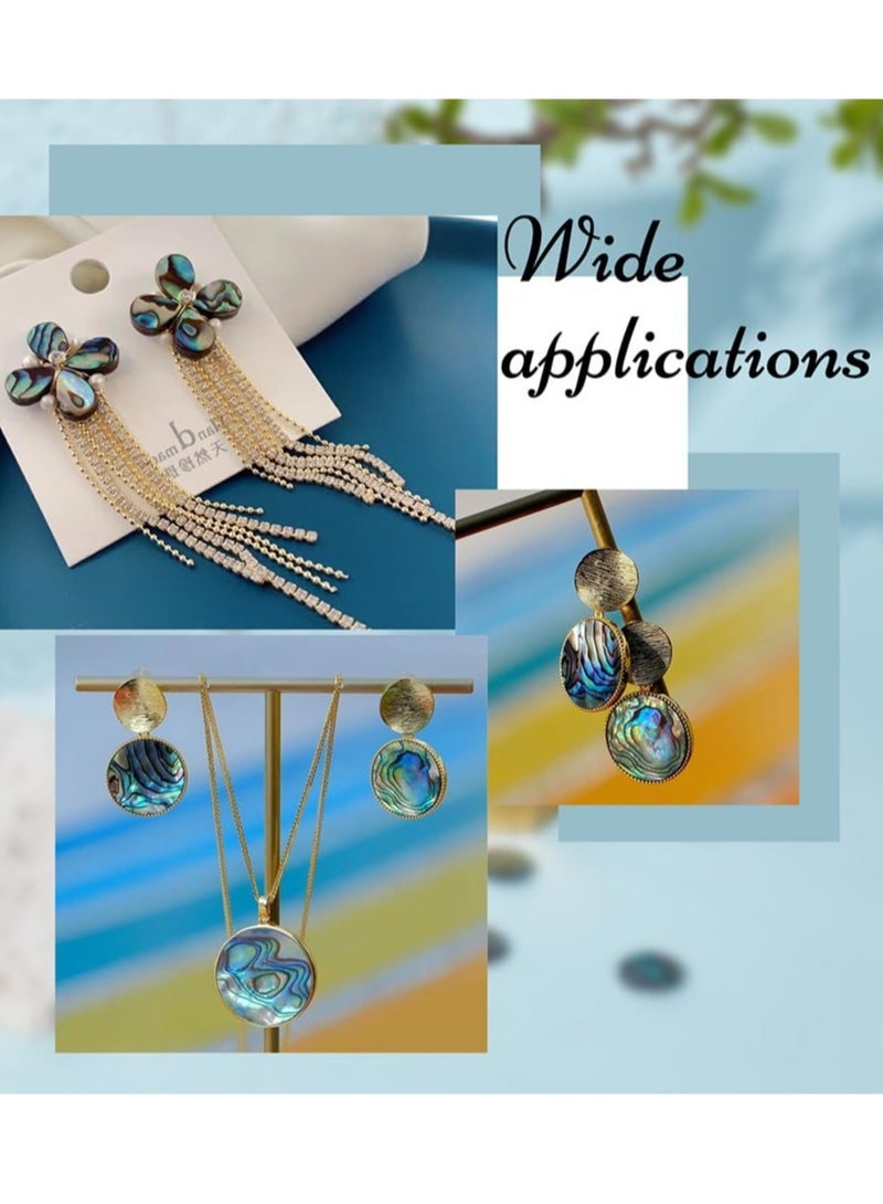 Excefore Natural Abalone Shell Cabochons, 12 Pcs 12mm No Hole Flat Round Shape Shell Coins, with Freshwater Shell Back, Unique Shell Jewelry Findings, for Bracelet Necklace Craft Jewelry Making - Image 4