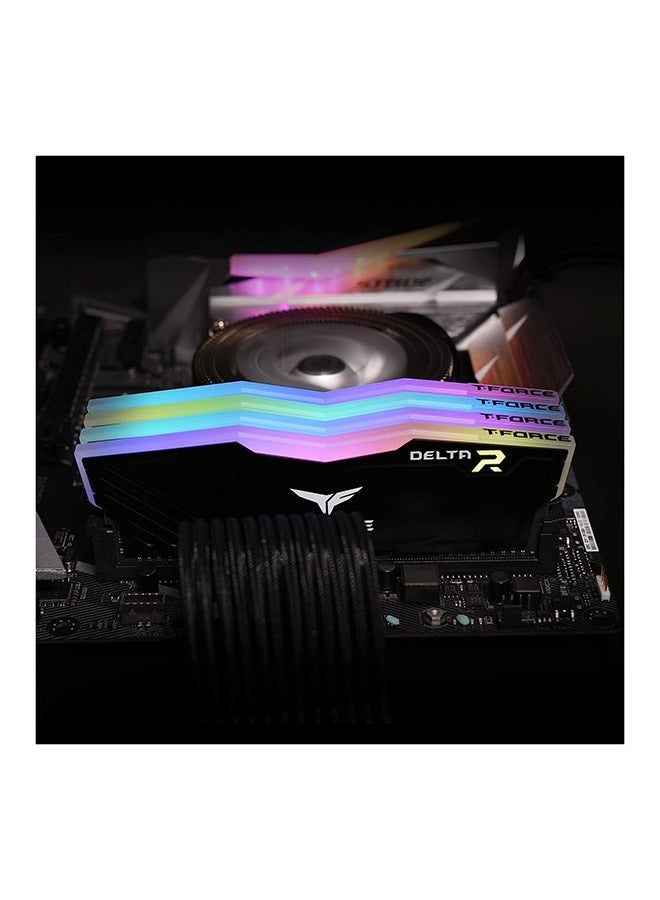 تيم جروب مجموعة ذاكرة سطح المكتب T-Force Delta RGB DDR4 سعة 16 جيجابايت (2 × 8 جيجابايت) 3600 ميجاهرتز CL18 1.35 فولت - موزع حرارة أسود، إضاءة RGB كاملة الإطار بزاوية 120 درجة، دعم XMP 2.0، موزع حرارة من سبائك الألومنيوم، متوافق مع Intel/AMD | TF3D416G3600HC18JDC01 - Image 4