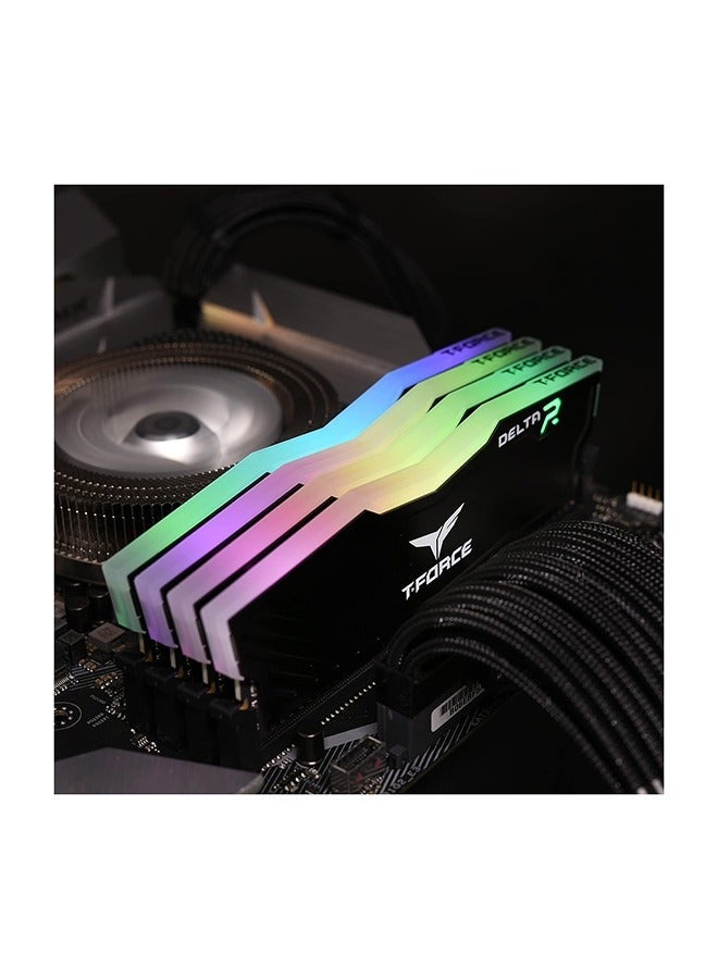تيم جروب مجموعة ذاكرة سطح المكتب T-Force Delta RGB DDR4 سعة 16 جيجابايت (2 × 8 جيجابايت) 3600 ميجاهرتز CL18 1.35 فولت - موزع حرارة أسود، إضاءة RGB كاملة الإطار بزاوية 120 درجة، دعم XMP 2.0، موزع حرارة من سبائك الألومنيوم، متوافق مع Intel/AMD | TF3D416G3600HC18JDC01 - Image 3