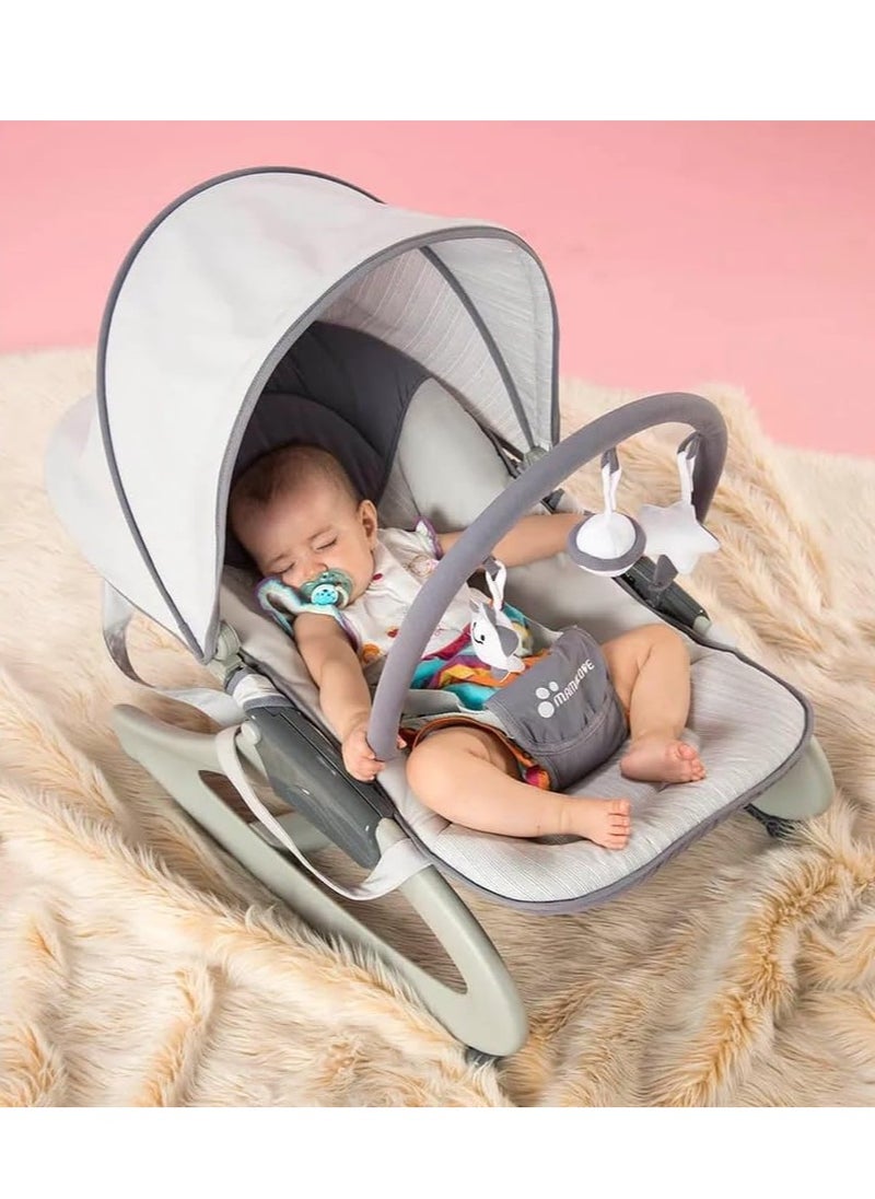 Mamalove Mamalove Rocker Baby Rocking Chair With Adjustable Canopy And Toys GR40C (Grey)  - Image 3