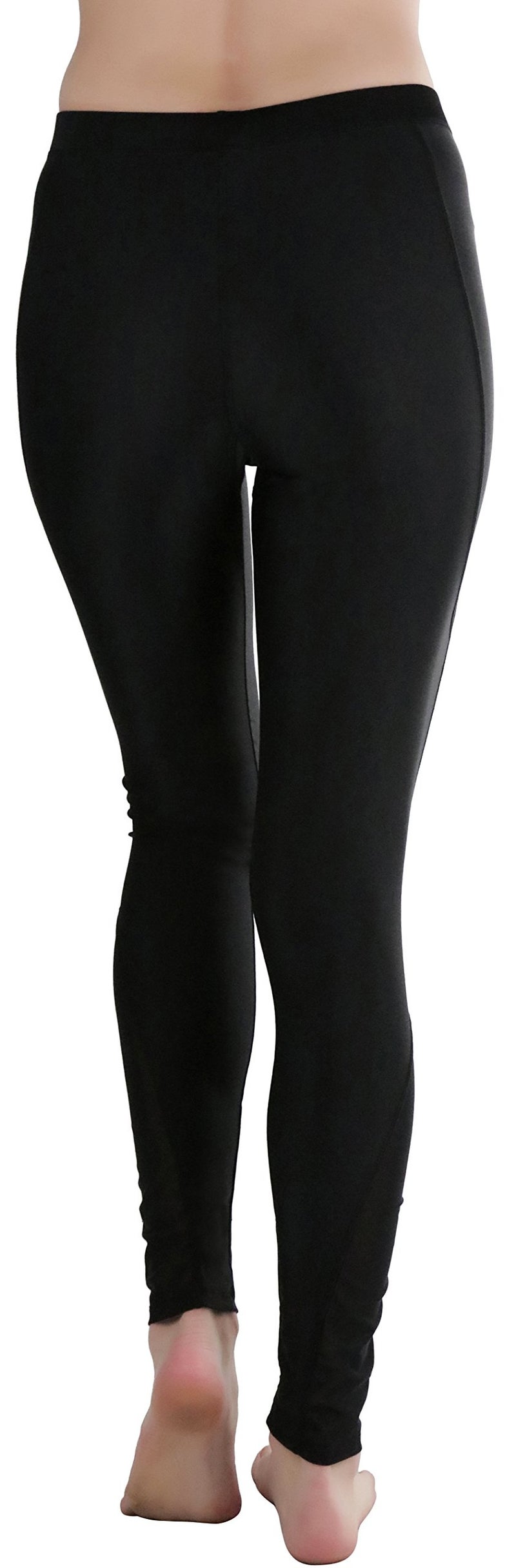 ToBeInStyle Women's Skinny Water Ankle Length Leggings - Black/Mesh - Medium - Image 2