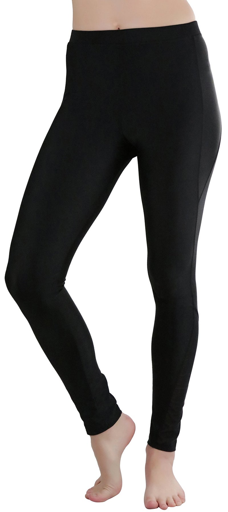 ToBeInStyle Women's Skinny Water Ankle Length Leggings - Black/Mesh - Medium - Image 4