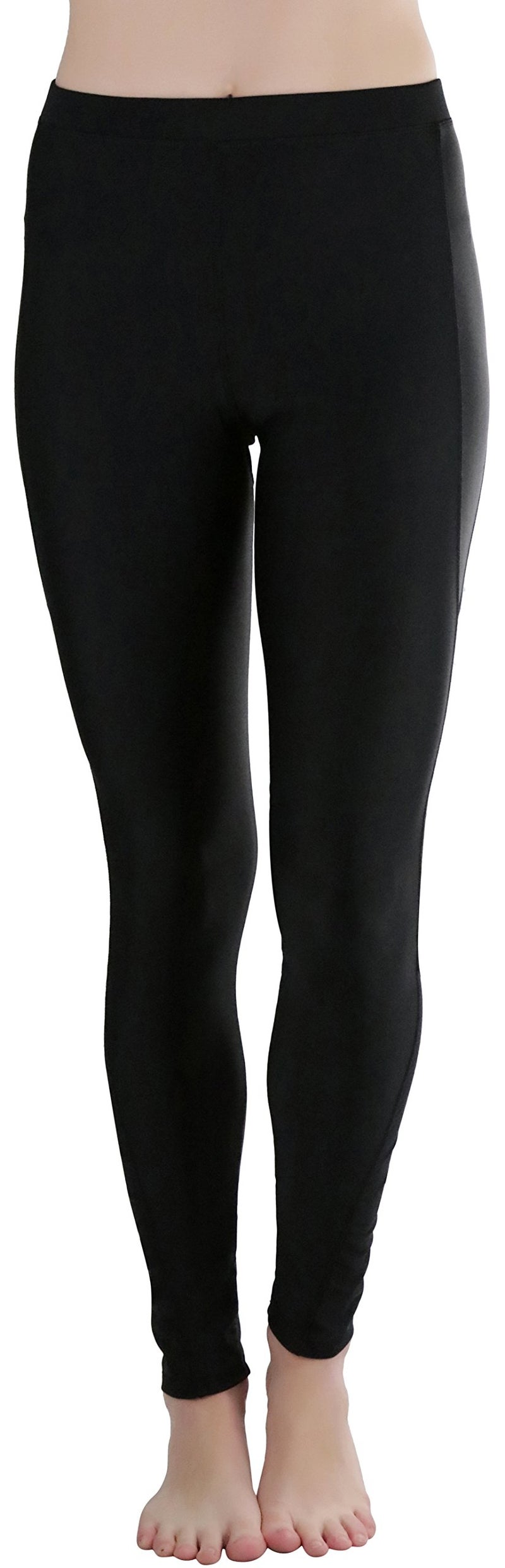 ToBeInStyle Women's Skinny Water Ankle Length Leggings - Black/Mesh - Medium - Image 5
