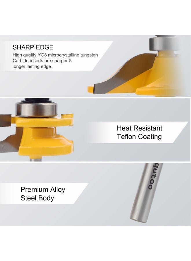 3 Pieces 1 4 Inch Shank Router Bit Set Raised Panel Cabinet Door Making Router Cemented Carbide Router Bits - Image 4