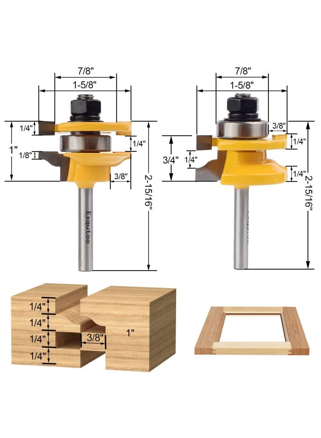 3 Pieces 1 4 Inch Shank Router Bit Set Raised Panel Cabinet Door Making Router Cemented Carbide Router Bits - Image 3