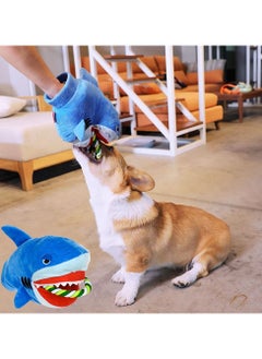 KASTWAVE Squeaky Plush Dog Toy,Funny Stuffed Dog Rope Toy for Small Medium Dogs,Cute Puppy Teething Chew Toy for Interactive Training,Durable Dog Tug Toy for Boredom and Stress,Soft Shark Pet Toy with Squeaker  - Image 2