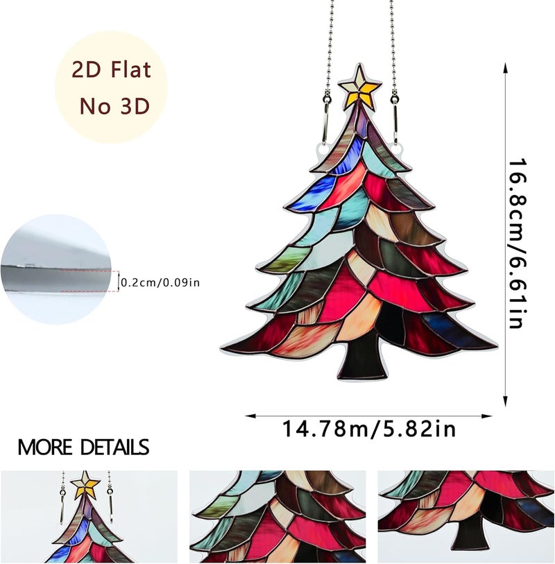 thmnj Christmas Tree Ornaments Colorful Window Hanging Decorations Home Wall Decor for Indoor Outdoor - Image 2