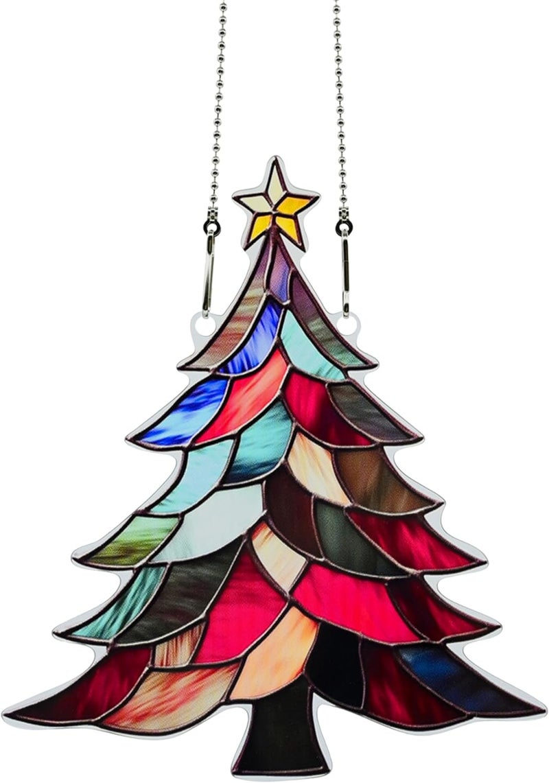 thmnj Christmas Tree Ornaments Colorful Window Hanging Decorations Home Wall Decor for Indoor Outdoor - Image 1