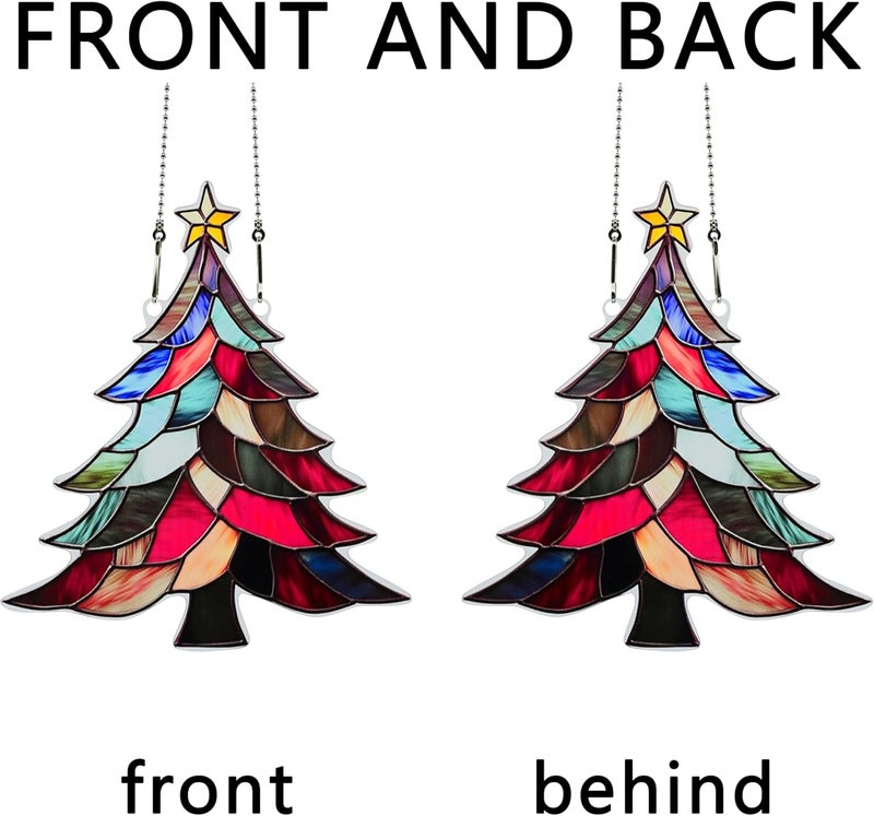 thmnj Christmas Tree Ornaments Colorful Window Hanging Decorations Home Wall Decor for Indoor Outdoor - Image 4