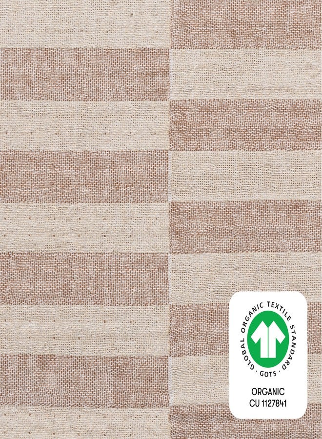 Babyletto 100% Organic Cotton Mini Crib Sheet, GOTS-Certified, Fitted 360°, Ultra-Soft and Breathable Muslin - Cocoa Offset Stripe - Image 5