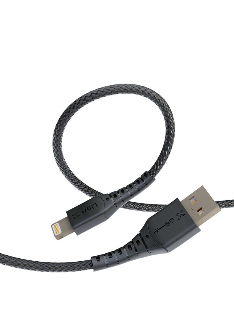 ليون اكس كيبل ليون إكس USB-A إلى iPhone بطول 1 متر - كابل شحن سريع جودة سعودية معتمدة، متوافق مع iPhone 11 و12 و13 و14 وأداء نقل بيانات ممتاز - Image 2