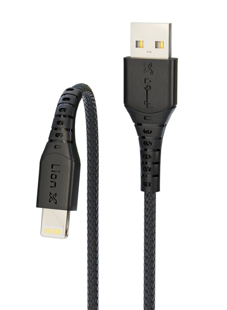 ليون اكس كيبل ليون إكس USB-A إلى iPhone بطول 1 متر - كابل شحن سريع جودة سعودية معتمدة، متوافق مع iPhone 11 و12 و13 و14 وأداء نقل بيانات ممتاز - Image 3