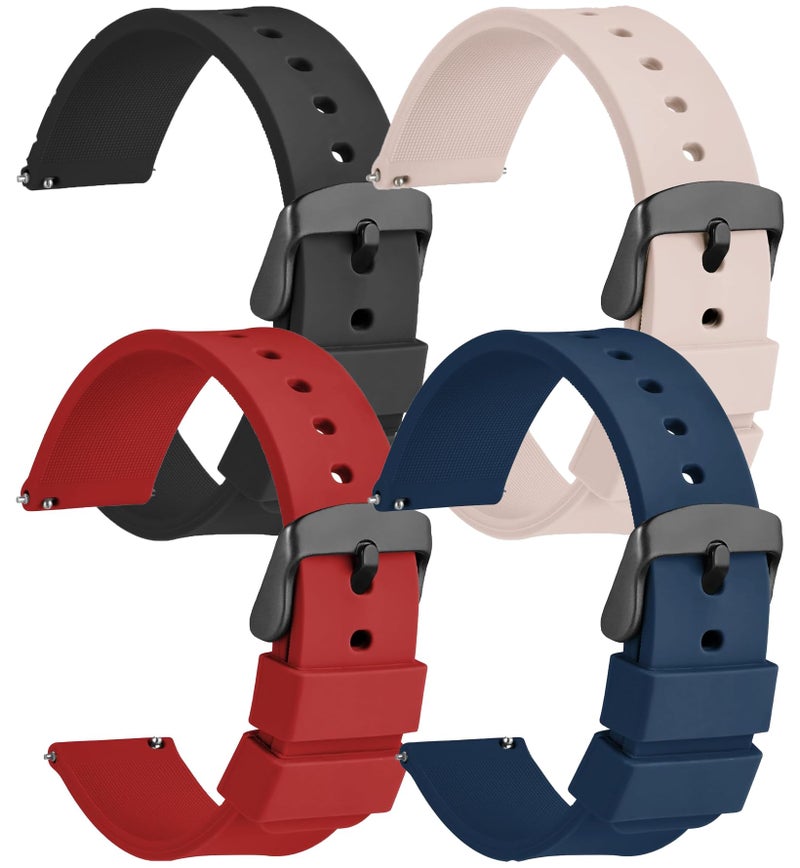 CERLINK 4Pcs 22mm SmartWatch Strap with Black Buckle for Fire Boltt/Boat/Noise/Amazfit/Oxy/Pulse/Beat/Boat Storm & All 19mm Lugs Watches - Image 1