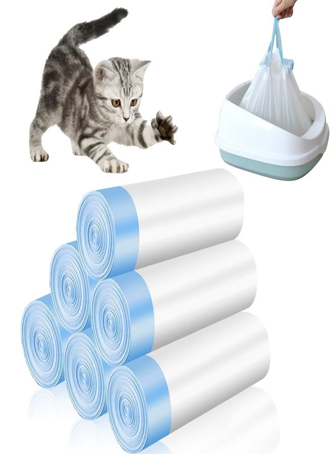 Tinsky 120 Pack Cat Litter Box Liners with Drawstring Cat Litter Bags Replacement Waste Bags for Litter Box Robot 3/4 Self-Cleaning Kitty Litter Box Trash Bags(25" x 15.7") - Image 1