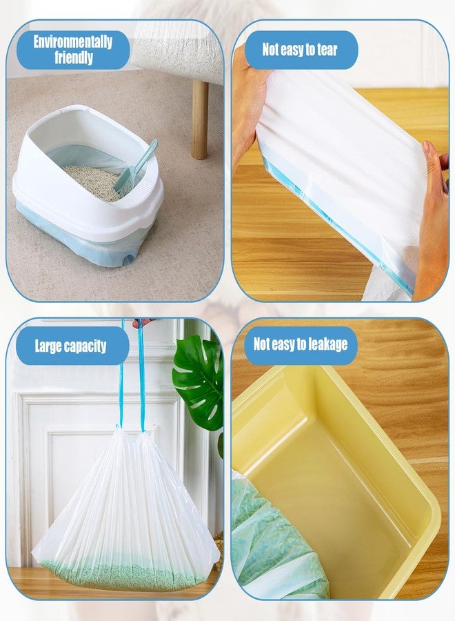 Tinsky 120 Pack Cat Litter Box Liners with Drawstring Cat Litter Bags Replacement Waste Bags for Litter Box Robot 3/4 Self-Cleaning Kitty Litter Box Trash Bags(25" x 15.7") - Image 5