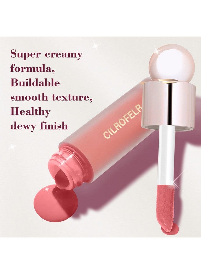 Cilrofelr Dewy Liquid Blush Soft Cream Liquid Blush For Cheek Buildable & Blendable Pigment Lightweight & Smooth Texture Longwear Formula For A Soft Natural Flush (01 Soft Rose) - Image 4
