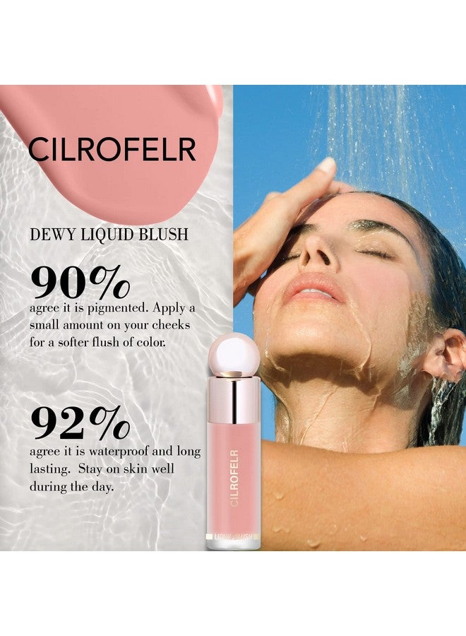 Cilrofelr Dewy Liquid Blush Soft Cream Liquid Blush For Cheek Buildable & Blendable Pigment Lightweight & Smooth Texture Longwear Formula For A Soft Natural Flush (01 Soft Rose) - Image 5
