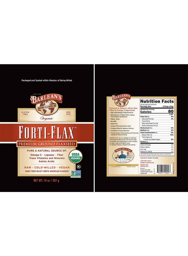 BARLEAN'S Barleans, Forti Flax Organic, 14 Ounce - Image 2