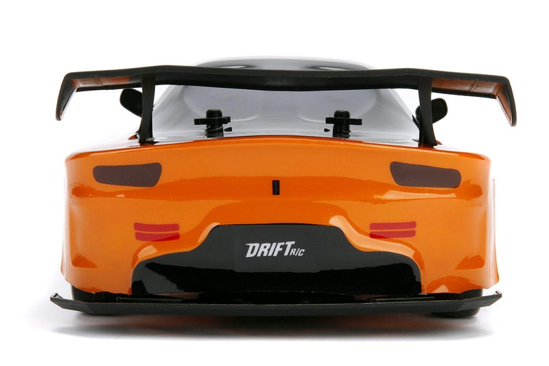Jada Toys Fast & Furious Han’s Mazda RX-7 Drift RC Car, 1: 10 Scale 2.4Ghz Remote Control Orange & Black, Ready to Run, USB Charging (Standard) (99700) - Image 4