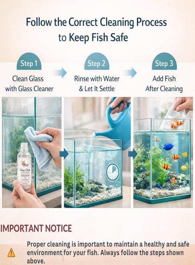 منظف أحواض السمك من فيني بيتز 60 مل | منظف زجاجي لأحواض السمك | يزيل بقع الماء العسر والطحالب وعلامات الماء | رؤية واضحة لحوض السمك (عبوة من 5 قطع) - Image 2