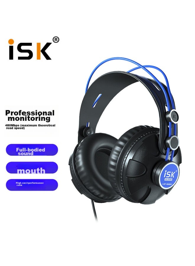 Isk Hp-680 Over-Ear Monitoring Headphones, Comfortable Full-Enclosed Cavity Design, Gaming Headphones, Professional Mobile Phone And Computer Sound Card Karaoke Recording Music Headphones - Image 1