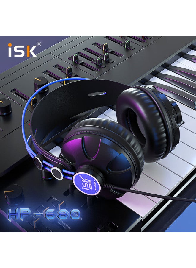 Isk Hp-680 Over-Ear Monitoring Headphones, Comfortable Full-Enclosed Cavity Design, Gaming Headphones, Professional Mobile Phone And Computer Sound Card Karaoke Recording Music Headphones - Image 2