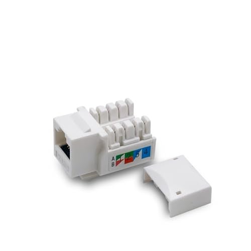Verbex (10-Pack) [UL Listed] - Ethernet Wall Jack - Keystone Jack - Cat5/5e/6 Compatible - Cat6 Network Coupler - Image 1