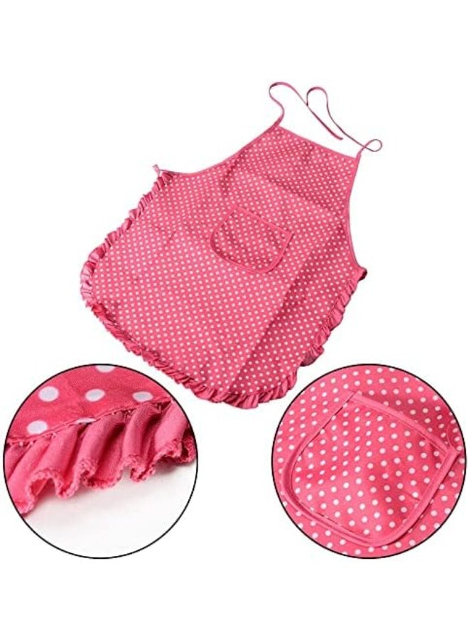 Chef Set for Kids,11pcs Kitchen Costume Role Play Kits, Girls Apron with Chef Hat,Cooking Mitt and Cookie Cutters (Rose red) - Image 3