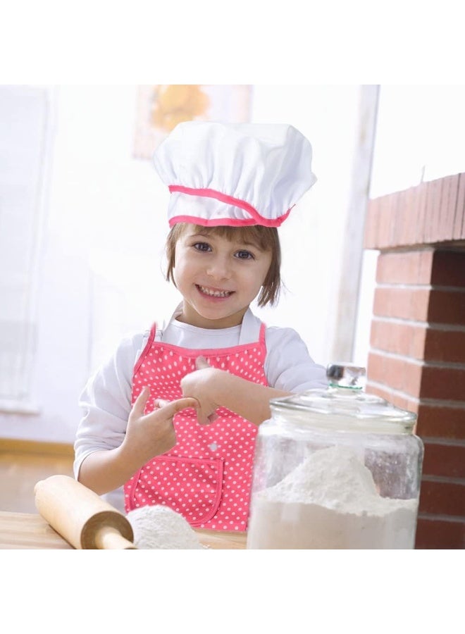 Chef Set for Kids,11pcs Kitchen Costume Role Play Kits, Girls Apron with Chef Hat,Cooking Mitt and Cookie Cutters (Rose red) - Image 2
