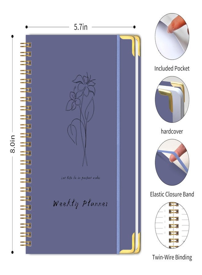 KAICN Undated Weekly Planner Hardcover with Metal Corner Notebook, A5 To Do List Planner, Habit Tracker Journal with adhesive binding, 5.7 x 8.0 inches-Purple - Image 2